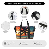 Tropical Beach Palm Tree Sunset print Travel Duffle Bag,Weekender Bags,Gym Duffel Bag,Luggage Duffle Overnight for Women Men