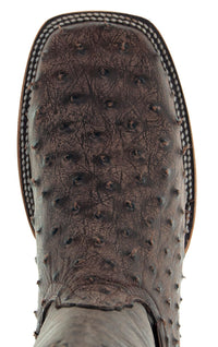 Soto Boots Men's H50031 Ostrich Print Cowboy Boots, 8.5 Brown