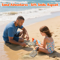 QINGLER 2 PCS Beach Mesh Shovel Sand Sifters with 2 PCS Mesh Beach Bag, Shark Tooth Sifter for Shell Collecting, Filter Sand Scooper Shells Tools for Boys and Girls