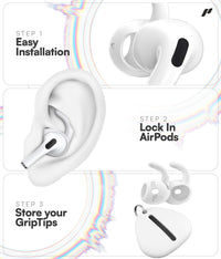 Proof Labs 4 Pairs for AirPods 4 Ear Hooks Covers [Added Storage Pouch] Anti Slip Ear Tips Accessories Compatible with Apple AirPods 4th Generation (White)