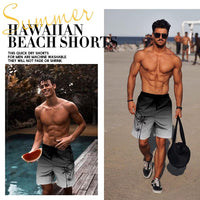 Lzzidou Men's Swim Trunks Mesh Lining Bathing Suit 8 Inch Inseam Swimsuits Hawaiian Beach Shorts with Pockets