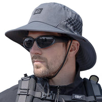 Sireck Fishing Hat, UPF50+ Wide Brim Sun Hat for Men Women, UV Protection Hiking Beach Bucket Hats Summer Safari Hat (Gray)