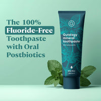 Gutology Natural Probiotic Hydroxyapatite Toothpaste 5.5 Fl Oz Fluroide Free Toothpaste Remineralising Suitable for Adults & Children Helps Sensitive Teeth and Whitening Wild Mint Flavour