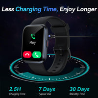 Smart Watches for Men Android & iPhone, 1.8" HD Alexa Built-in Smartwatches Fitness Tracker Watch with Bluetooth Calls, IP68 Waterproof, Heart Rate/Sleep/SpO2 Monitor, 110 Sport Modes - Black
