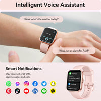 Smart Watches for Women, 1.85" HD Smartwatch Compatible iPhone/Samsung/Android (Answer/Make), Fitness Tracker with Heart Rate/Sleep/SpO2 Monitor, Smart Watch 3ATM Waterproof, 120+ Sport Modes, Alexa