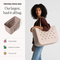 BOGG BAG Original Large Tote – 19” x 14” x 9” – Durable, Washable, Tip-proof – Beach, Pool, Boat, Work, Sports (Mushroom)
