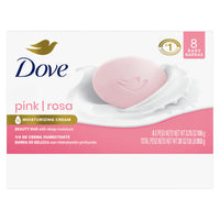 Dove Pink Rosa Beauty Bar Soap 8 Count, Moisturizing Cleanser, 3.75 oz I Moisturizing beauty bar for soft, smooth skin with a delicate floral scent