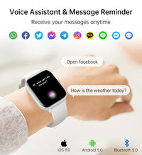 Smart Watch for Women Men (Answer/Make Call), Fitness Tracker, 1.83" HD Screen with 24-Hour Heart Rate/Sleep Monitor, IP68 Waterproof, 130+ Sports Modes, Smartwatch for Android iOS, White
