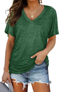Womens Summer Tops Short Sleeve T Shirts Casual V Neck Maternity Tshirts Tee Blouses Beach Vacation Clothes Outfits 2025 Green XL