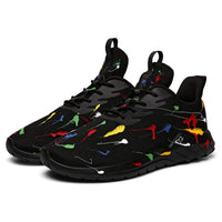 Soulsfeng Mens Running Shoes Lightweight Breathable Fashion Stylish Sports Workout Gym Tennis Walking Black Sneakers for Men Size 12 US