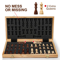 17 Inch Large Chess Set for Adults & Kids, Foldable Wooden Chess Board for Kids, Portable Magnetic Chessboard Game for Adults