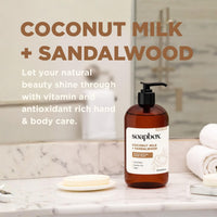 Soapbox Coconut Milk & Sandalwood Liquid Hand Soap, Moisturizing Hand Wash - Gentle Cleanser for Hands - Clean Ingredients Free of Harsh Chemicals, Sulfates, Parabens & Silicones - 3 Pack