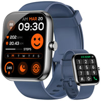 BOOOMIC Smart Watch with Alexa Built-in, 1.83" HD Touchscreen, Bluetooth 5.3 Calls/Notifications, Fitness Watch with Heart Rate/Sleep Monitor, 120+ Sports Modes, IP68 Waterproof Smartwatch (Blue)