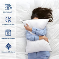 JOLLYVOGUE Pillows Standard Size Set of 2, Cooling and Supportive Pillows Full Size Set of 2 for Side and Back Sleepers, Down Alternative Hotel Collection Sleeping Pillow