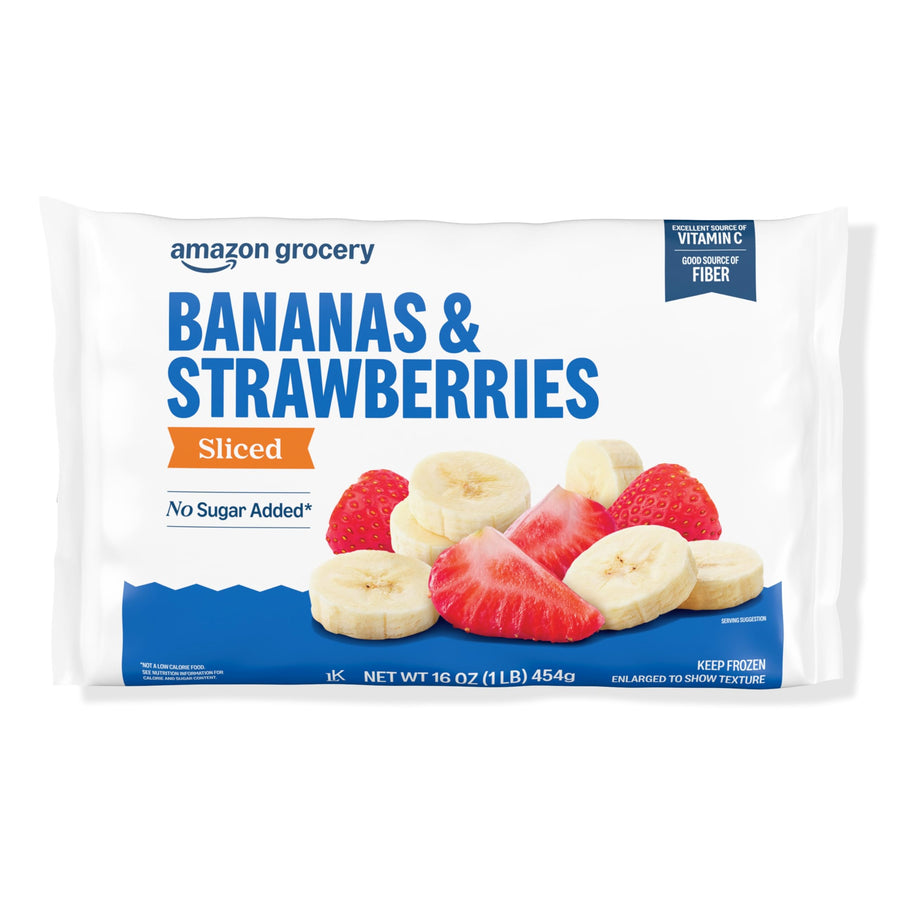 Amazon Grocery, Sliced Bananas & Strawberries, 16 Oz, Frozen (Previously Happy Belly, Packaging May Vary)