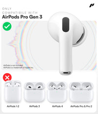 Proof Labs 4 Pairs for AirPods Pro 3 Ear Hooks Covers [Added Storage Pouch] Anti Slip Ear Tips Accessories Compatible with Apple AirPods Pro 3rd Generation (White)