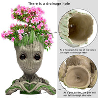 Abomet Groot Planter,Baby Groot Flower Pot 6 * 4 inch Succulent Planter for Indoor Plants Garden Decor Desktop,Groot Pencil Pen Holder for Kids Toy Gifts