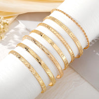 IFKM Gold Bangles Bracelets for Women 14k Gold Plated Multi Layer Stackable Cuff Bracelet Set