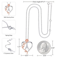Iefil Anniversary Women Gifts, Birthday Gift for Female, Gift for Wife Girlfriend Mom | Rose Heart Necklaces, Initial K