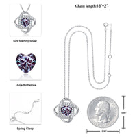 Iefil Birthday Gifts for Women - Birthstone Necklace for Women, Anniversary Women Necklace, Alexandrite Purple Necklace, June Birthstone, Jewelry Gifts for Wife Girlfriend