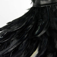 HOMELEX Black Witch Feather Collar Crow Shawl Costume Halloween Swan Wings Accessories Cape for Women