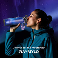 RAYMYLO Insulated Water Bottle 40 oz, Triple Wall Vacuum Stainless Steel (Cold for 36Hrs, Hot for 18Hrs), Leak Proof & Non-BPA, Modern Water Flask Jug with Paracord Handle & Straw Spout Lids