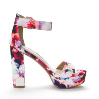 DREAM PAIRS Womens HI-LO High Heel Platform Pump Sandal Orinthia,Size 7,Floral,HI-LO