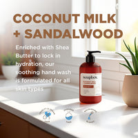 Soapbox Coconut Milk & Sandalwood Liquid Hand Soap, Moisturizing Hand Wash - Gentle Cleanser for Hands - Clean Ingredients Free of Harsh Chemicals, Sulfates, Parabens & Silicones - 3 Pack