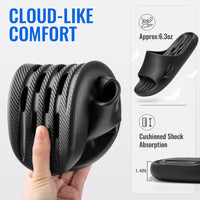 Aoowoll Shower Shoes for Men and Women,Non-Slip Slippers Quick Dry Bath Slides with Drainage Holes,EVA Lightweight Sandals for Bathroom, Pool, Gym, Dorm, Sauna, Indoor Outdoor Use Wide Fit(Balck 44)