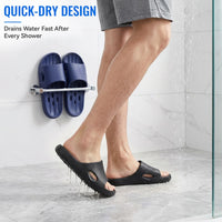 Aoowoll Shower Shoes for Men and Women,Non-Slip Slippers Quick Dry Bath Slides with Drainage Holes,EVA Lightweight Sandals for Bathroom, Pool, Gym, Dorm, Sauna, Indoor Outdoor Use Wide Fit(Balck 44)