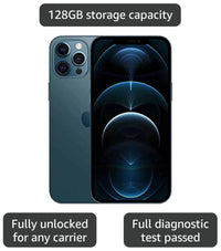 Apple iPhone 12 Pro Max, 128GB, Pacific Blue - Fully Unlocked (Renewed)