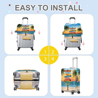 ANNA QUEEN Beach Quote Luggage Cover, Inspirational Summer Travel Suitcase Protector for 24-26 Inch Bags