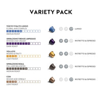 Nespresso Capsules Original Line, Ispirazione Variety Pack, Mild, Medium, Dark Roast Espresso Coffee, 50 Count Espresso Coffee Pods