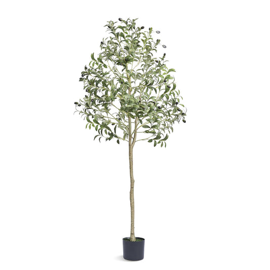 VEVOR Artificial Olive Tree, 5 FT Tall Faux Plant, Secure PE Material & Anti-Tip Tilt Protection Low-Maintenance Plant, Lifelike Green Fake Potted Tree for Home Office Warehouse Decor Indoor Outdoor