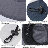 Sireck Fishing Hat, UPF50+ Wide Brim Sun Hat for Men Women, UV Protection Hiking Beach Bucket Hats Summer Safari Hat (Gray)