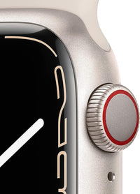 Apple Watch Series 7 (GPS, 41mm) Starlight Aluminum Case with Starlight Sport Band, Regular (Renewed)