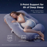 Momcozy Pregnancy Pillows for Sleeping, U Shaped Full Body Maternity Pillow with Removable Cover - Support for Back, Legs, Belly, HIPS for Pregnant Women, 57 Inch Pregnancy Pillow for Women, Grey