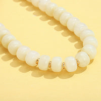 LILIE&WHITE Mothers Day Gifts for Mom Daughter White Resin Chunky Beaded Necklace for Women Minimalistic Beaded Choker Necklace Modern Statement Necklace Jewelry Accessories