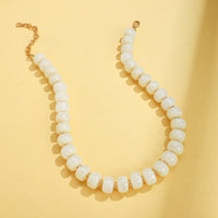 LILIE&WHITE Mothers Day Gifts for Mom Daughter White Resin Chunky Beaded Necklace for Women Minimalistic Beaded Choker Necklace Modern Statement Necklace Jewelry Accessories