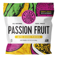 Pitaya Foods - Passion Fruit Bite-Sized Pieces, Pre-Packaged Frozen Fruit, No Added Sugar or Preservatives, Good Source of Fiber, Iron, & Vitamin C, 100% Fruit, Non-GMO (12 oz Bag)