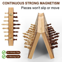 17 Inch Large Chess Set for Adults & Kids, Foldable Wooden Chess Board for Kids, Portable Magnetic Chessboard Game for Adults