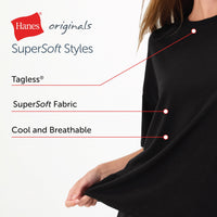 Hanes Women's Originals Supersoft Boxy T-Shirt & Sleep Shorts Set, Comfywear Lounge/Sleepwear