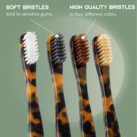 Isshah Plant-Based Cellulose Acetate Toothbrushes - 8 Pack - Tortoise