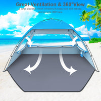 Gorich Beach Tent Sun Shelter for 3/4/6/8/10 Person with UPF 50＋ UV Protection, Lightweight & Easy Setup Beach Shade Canopy, Portable Beach Shade Tent Beach Cabana