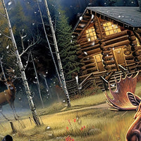 Sanzugh Rustic Bear Shower Curtain, Country Moose Deer Cabin Fabric Shower Curtains Set for Bathroom Lake Lodge Duck Decoration with Hooks 72 X 72 inch Farmhouse Bath Decor