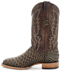 Soto Boots Mens Snakebike Python Print Boots H50032 (Tan,10)