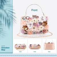 Lanpet Women Clutches Flower Evening Handbag Chain Strap Shoulder Bag