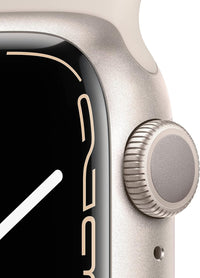 Apple Watch Series 7 (GPS, 41mm) Starlight Aluminum Case with Starlight Sport Band, Regular (Renewed)