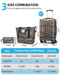 LARVENDER Carry on Luggage 22x14x9 Airline Approved, Expandable 20 Inch Hardside Suitcase with Wheels TSA Lock, PC+ABS Lightweight Carry on Suitcases for Women, Cheetah Print (20/DB/TB)
