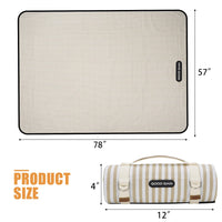 G GOOD GAIN Picnic Blankets Waterproof Extra Large - Outdoor Blanket Sand Free Foldable with Carry Strap for Beach, Camping, Park Grass, Hiking, Travel, Concerts, Indoor (Sand Yellow)